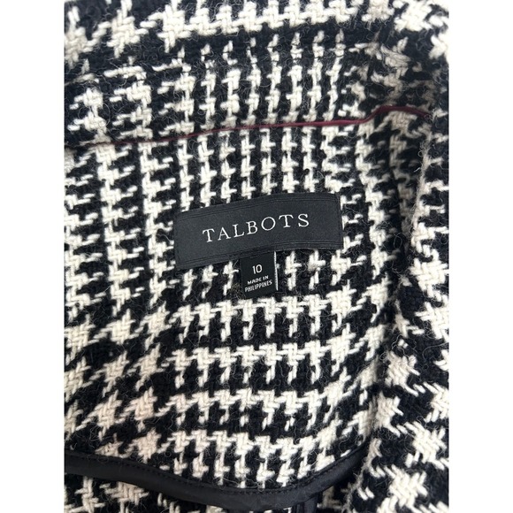 Talbots Houndstooth Blazer Womens Size 10 Black White Career Jacket - Picture 4 of 7